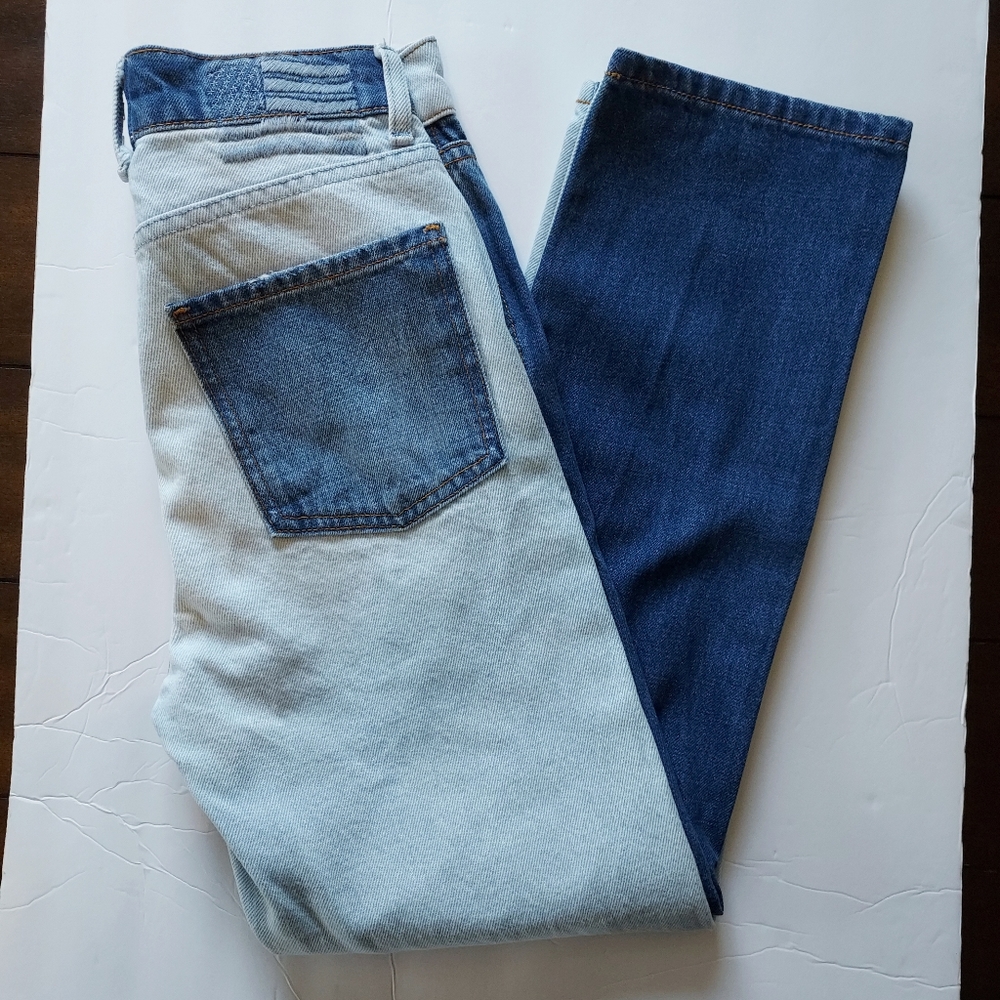 Revice Two Tone Blue Denim High Rise Jeans Size 23